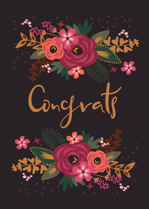 Floral congrats -  free wedding congratulations card