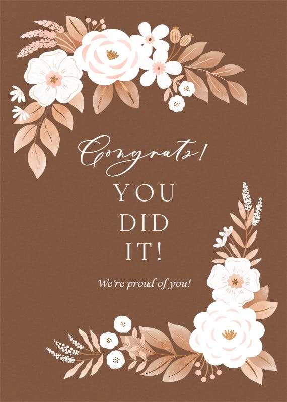 Floral peonies - congratulations card