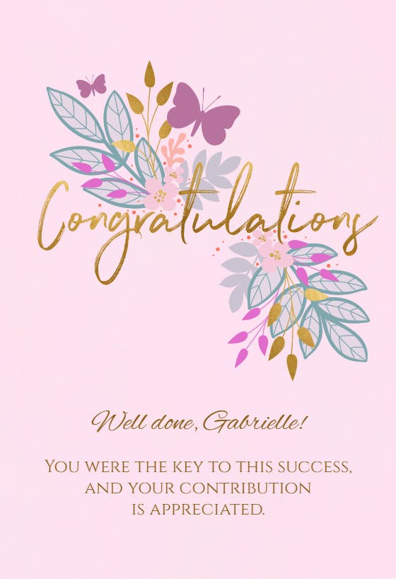 Fluttering leaves - congratulations card