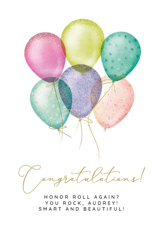 Free floating - congratulations card