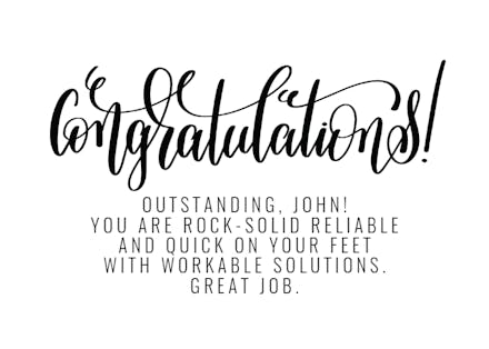 Kudos - Congratulations Card