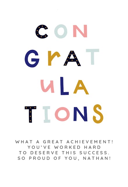 Letter Perfect - Congratulations Card