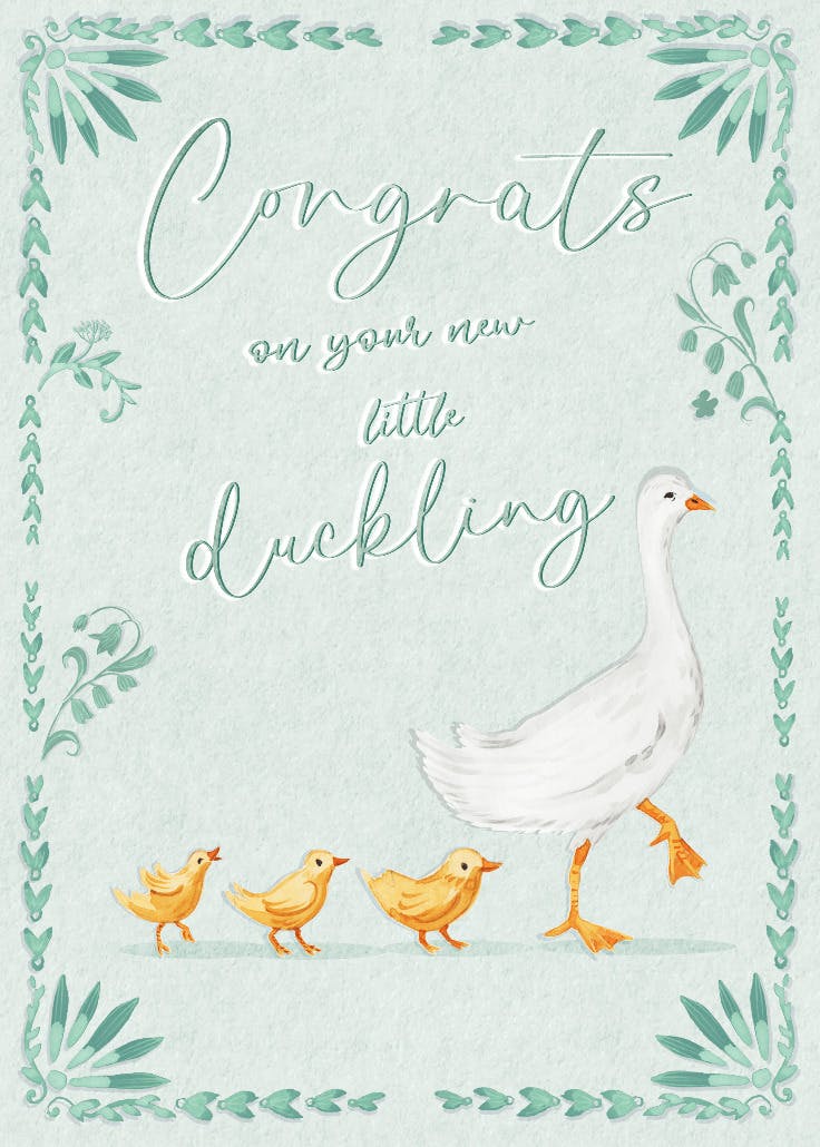 Little duckling - baby shower & new baby card