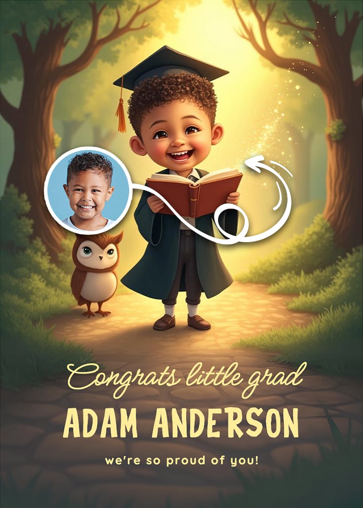 Little owl, big dreams - congratulations card