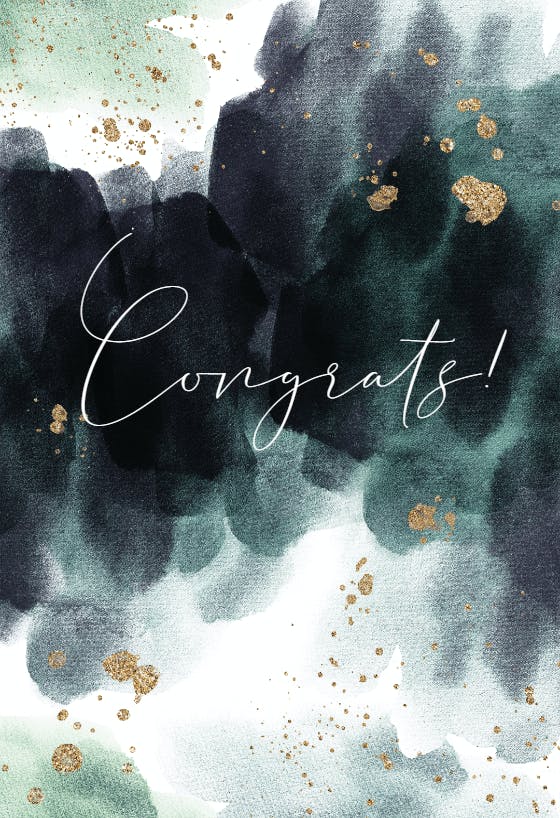 Marble sparkle -  free congratulations card