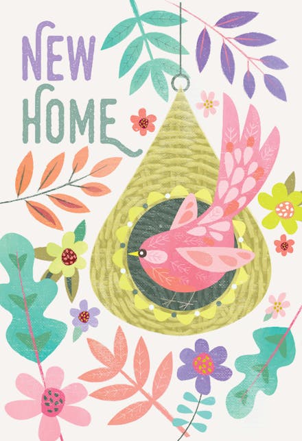 Nest & Flowers - New Home Card