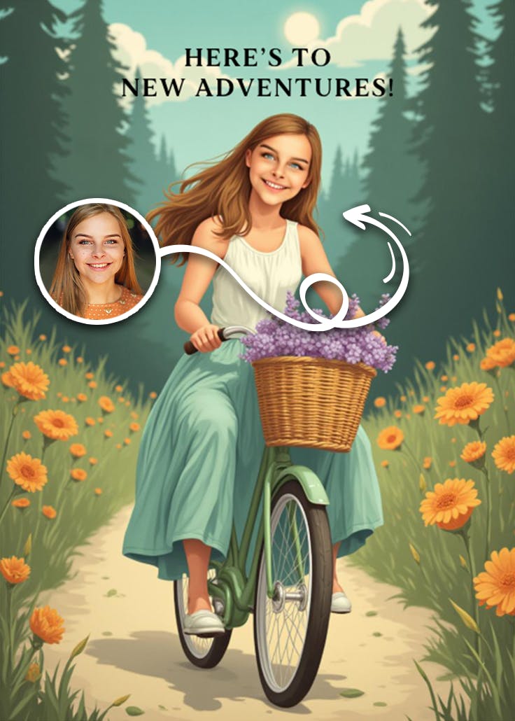 New adventures - thinking of you card
