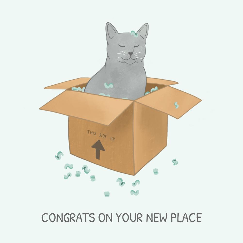 New home cat New Home Card (Free) Greetings Island