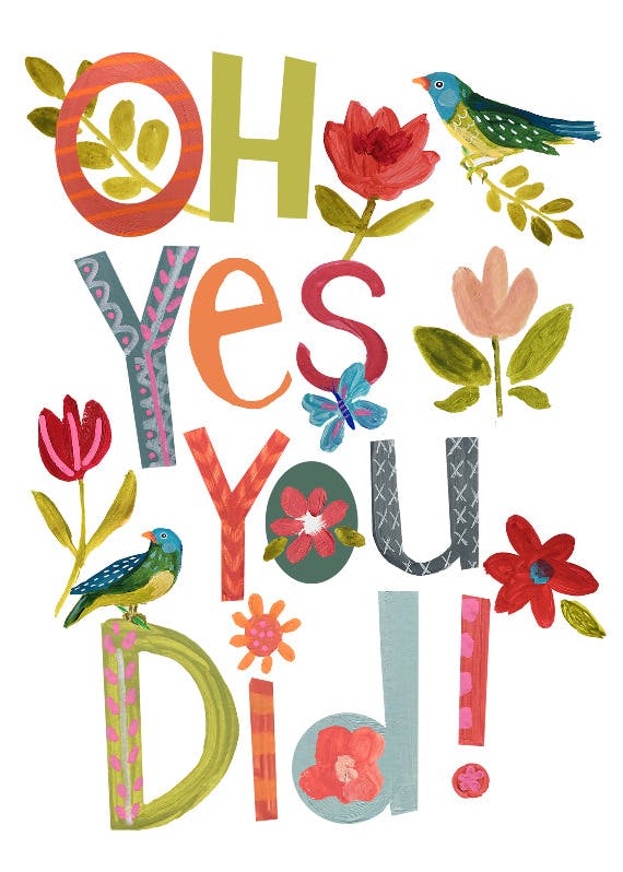 Oh yes you did - congratulations card