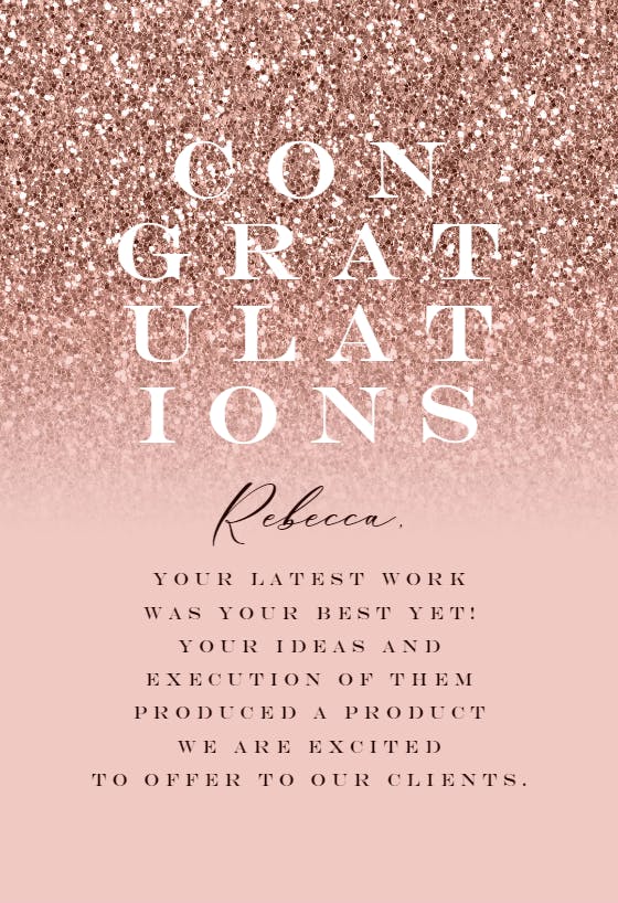 Ombre glitter - congratulations card