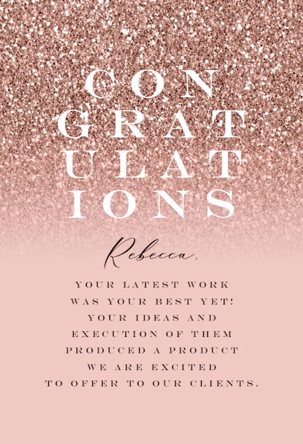 Ombre Glitter - Congratulations Card