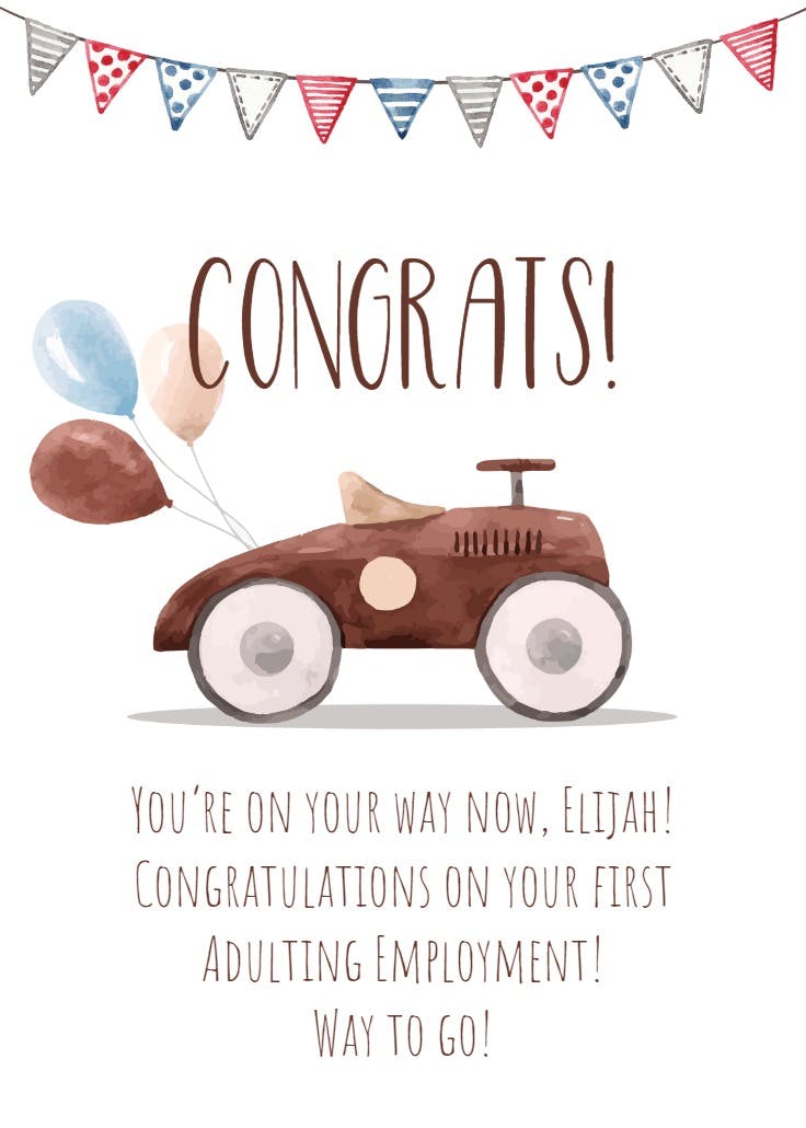 On your way -  tarjeta de pensamientos y sentimientos