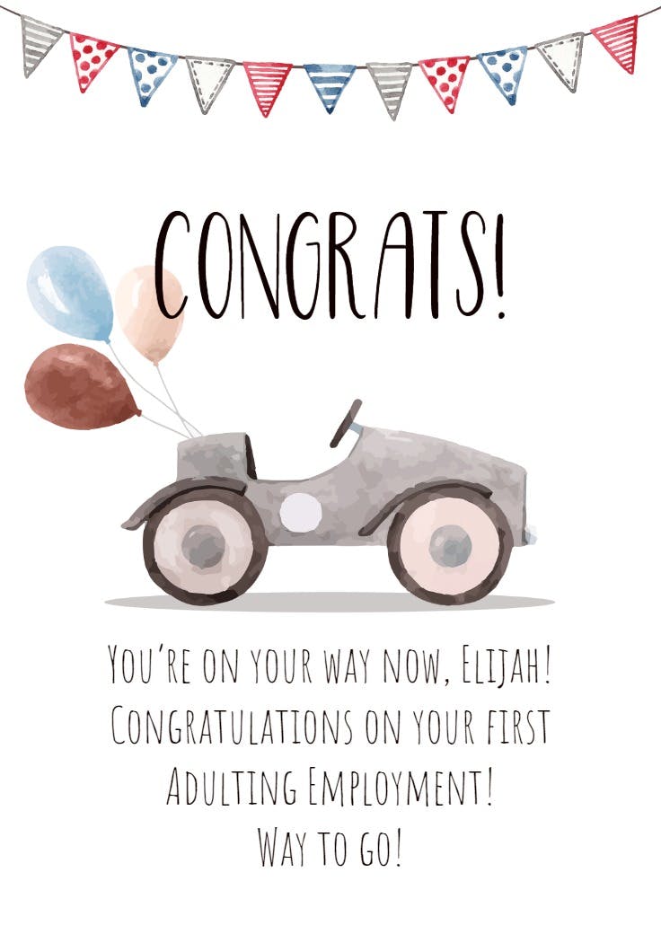 On your way -  tarjeta de pensamientos y sentimientos