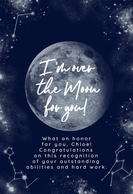 Over the moon for you - Congratulations Card