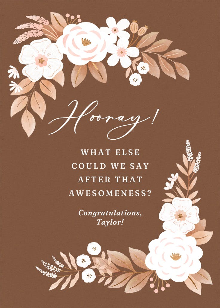 Peach peonies - congratulations card