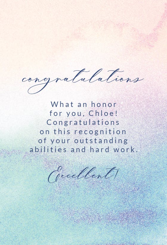 Quiet colors - congratulations card