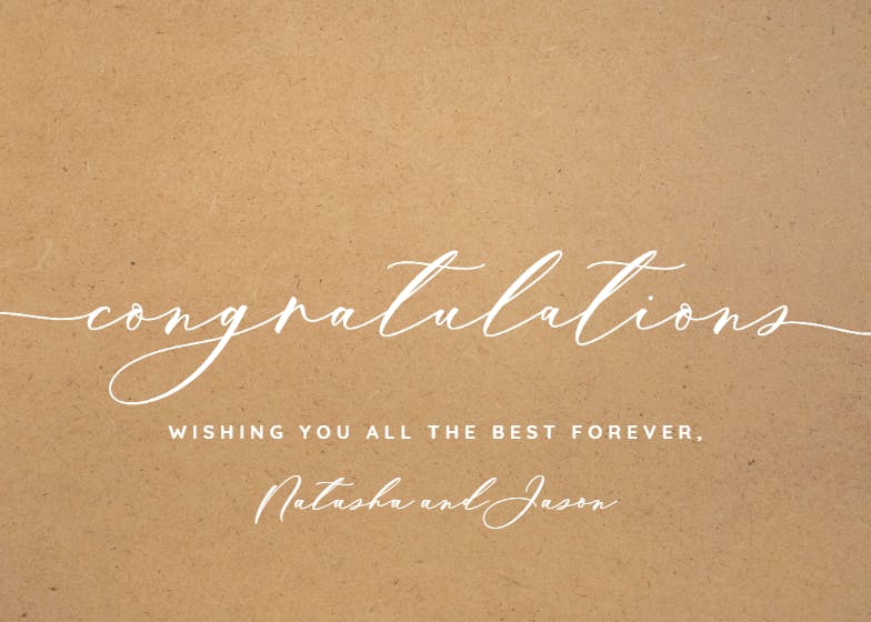 Scripted - wedding congratulations card