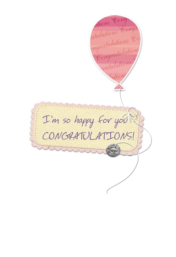 So happy for you - congratulations card
