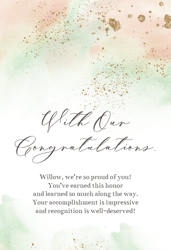 Soft wash - congratulations card