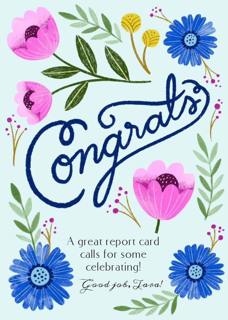 Stylized stems - congratulations card