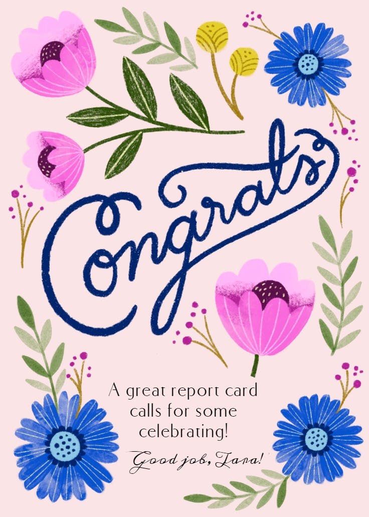 Stylized stems - congratulations card