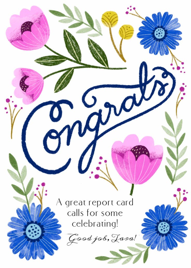 Stylized stems - congratulations card