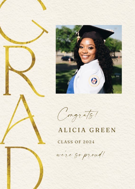 The grad photo - congratulations card