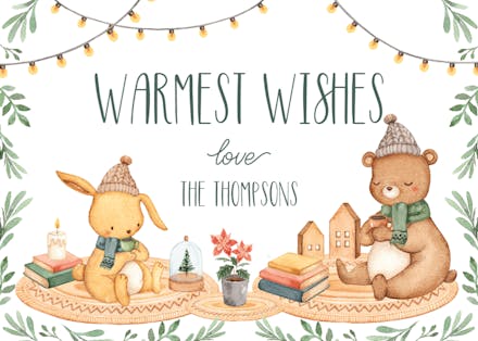 Warm Cozy Animal - Tarjeta De Felicitación