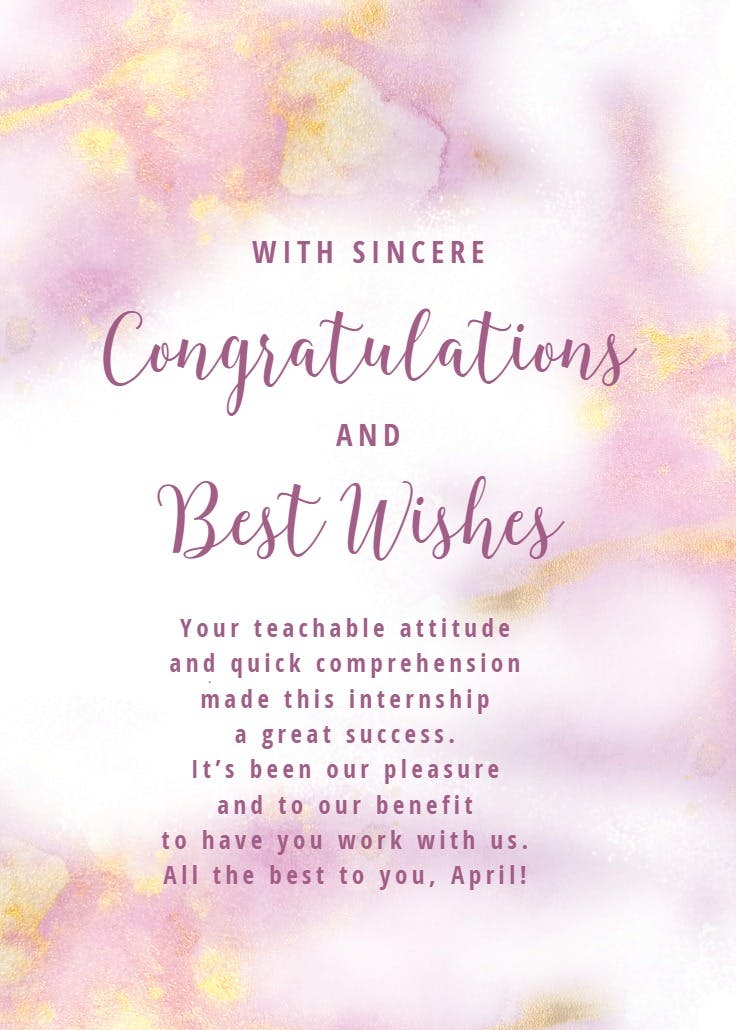 Watermark - congratulations card