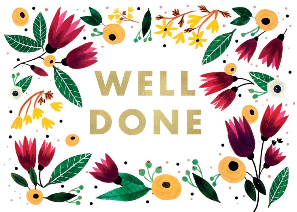 Well done - congratulations card