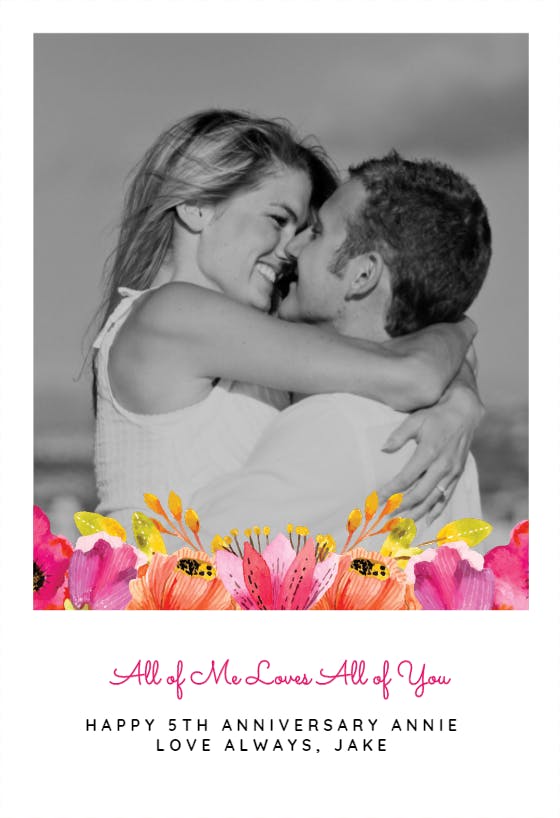 All of me - happy anniversary card