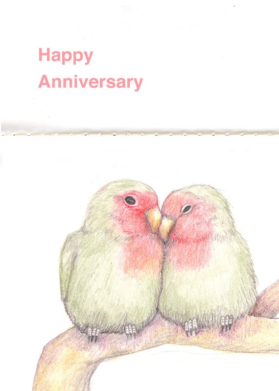 Anniversary birds - free occasions card -