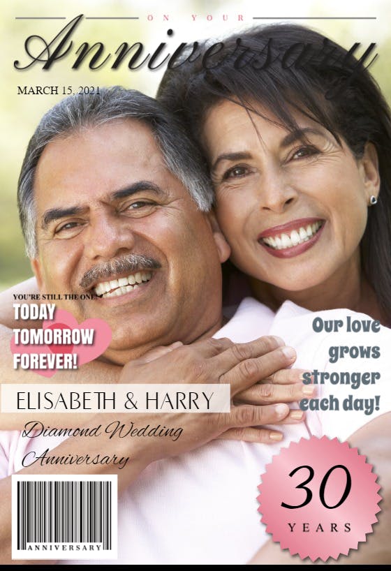 Anniversary medallion magazine -  tarjeta de aniversario gratis