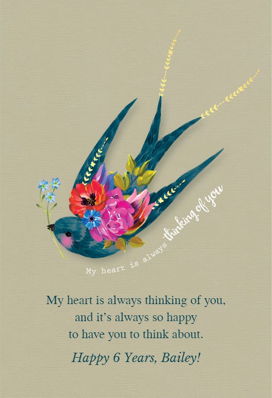 Beautiful bird - happy anniversary card