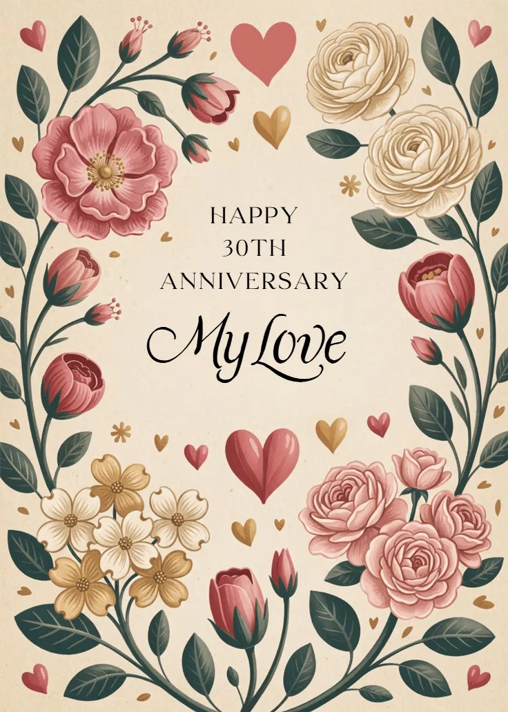Beautiful blossoms - tarjeta de aniversario