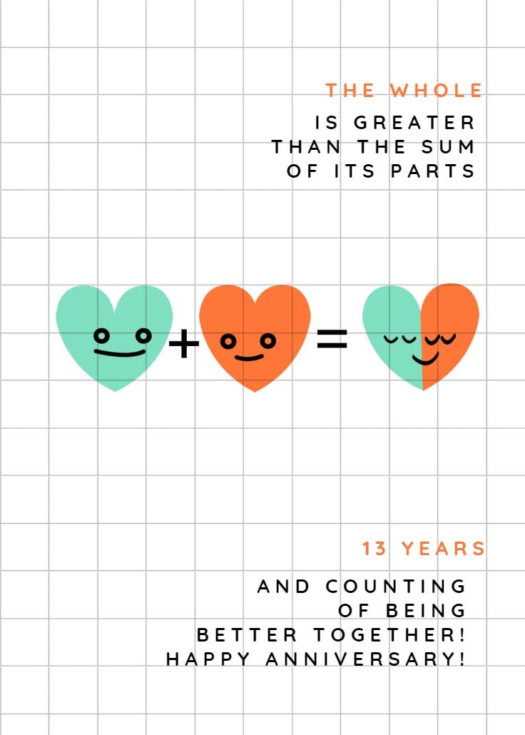 Better together - happy anniversary card