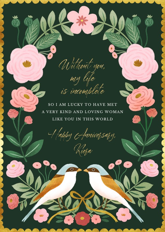 Bird's Kisses - Happy Anniversary Card | Greetings Island