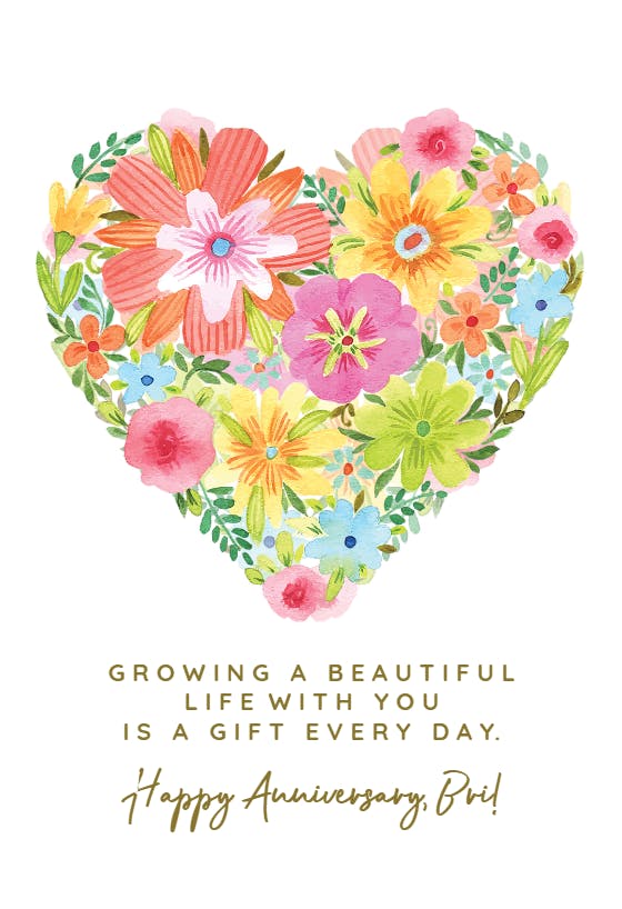 Blossom love - tarjeta de aniversario