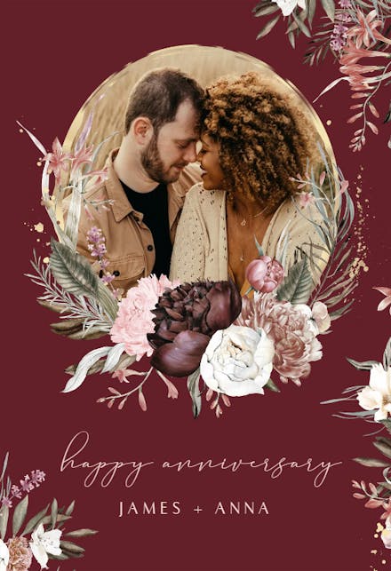 Bohemian Rose - Anniversary Card