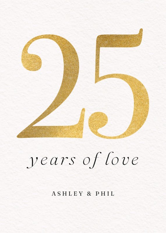Bold numeral 25 - happy anniversary card