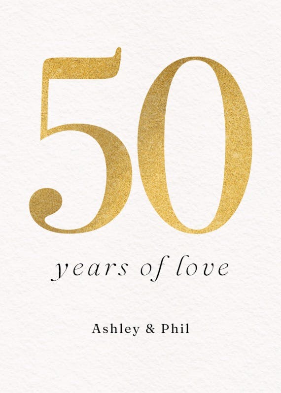 Bold numeral 50 - happy anniversary card