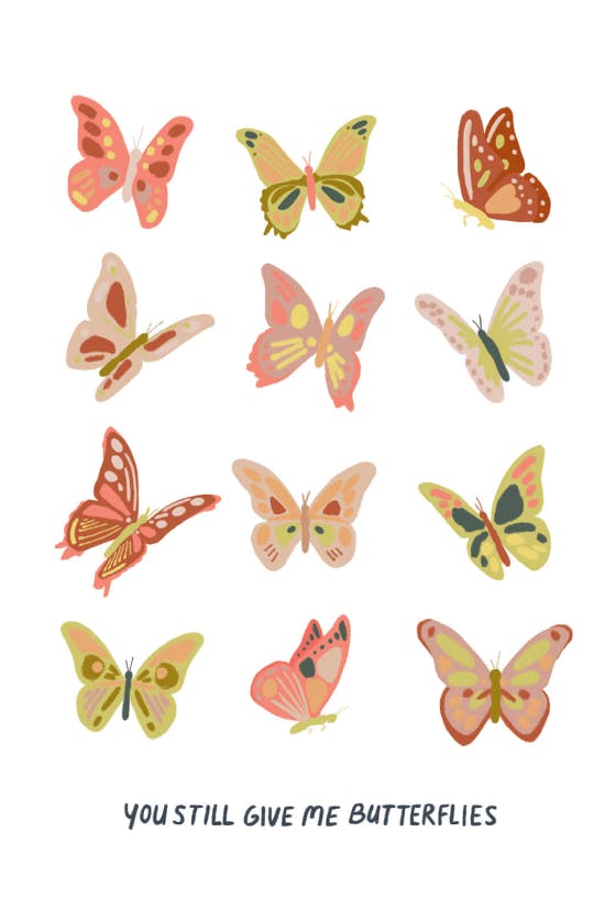 Butterflies - tarjeta de aniversario