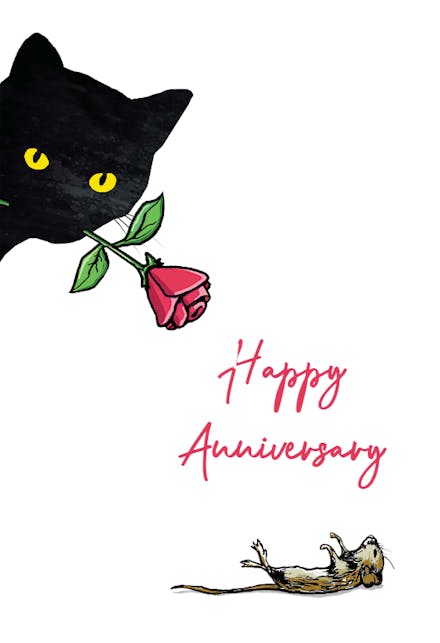 Cat Mouse Anniversary - Happy Anniversary Card