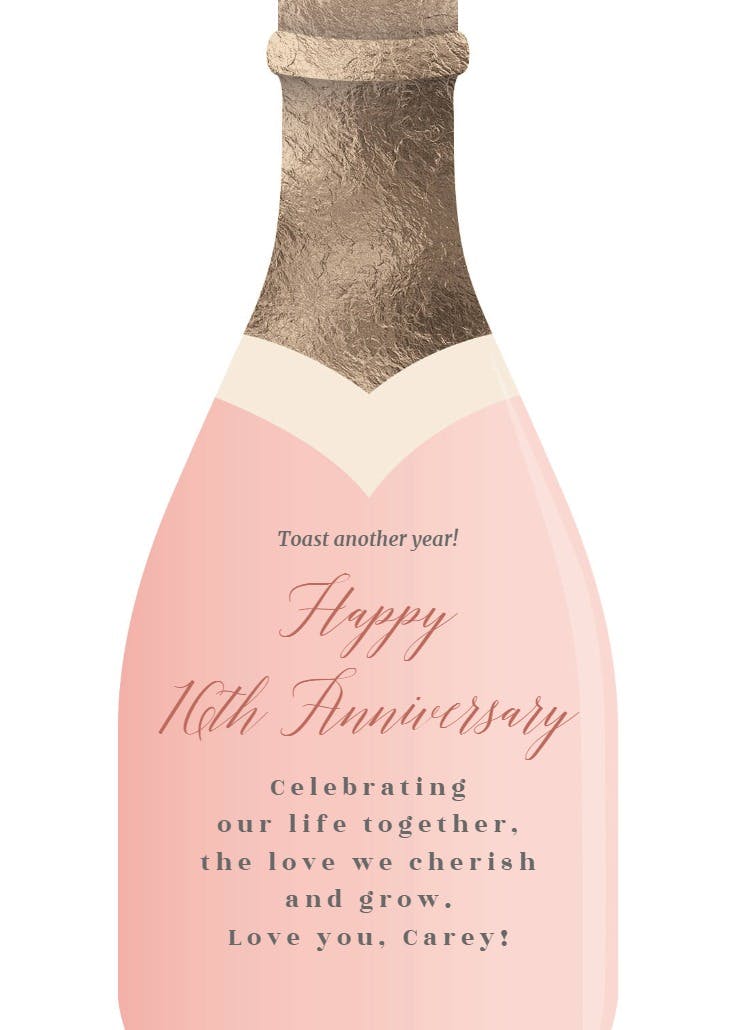 Champagne pop - happy anniversary card