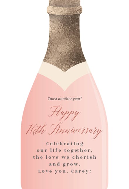 Champagne Pop - Happy Anniversary Card