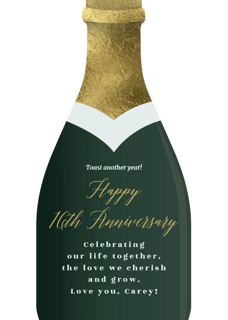 Champagne pop - happy anniversary card
