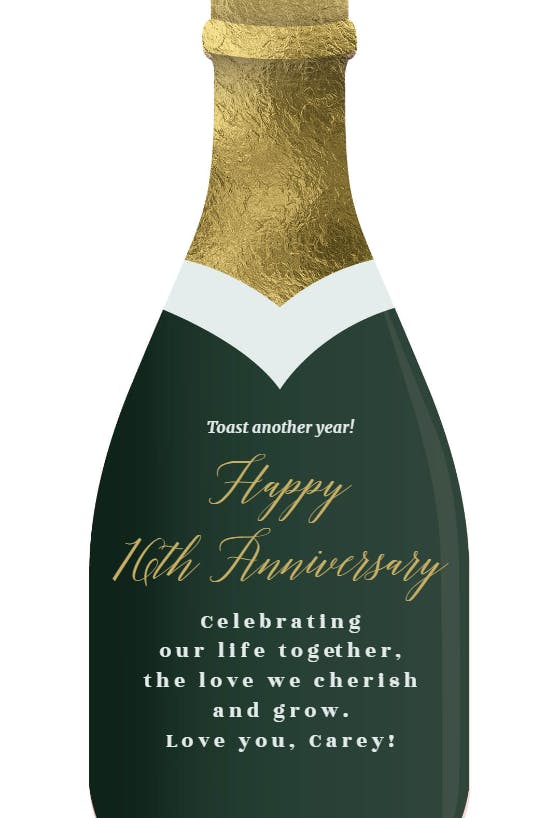 Champagne pop - anniversary card