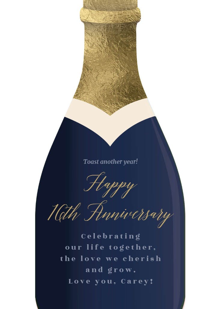 Champagne pop - happy anniversary card