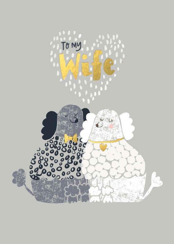 Cute poodles - happy anniversary card