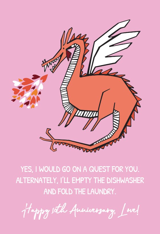 Dragon breath - happy anniversary card
